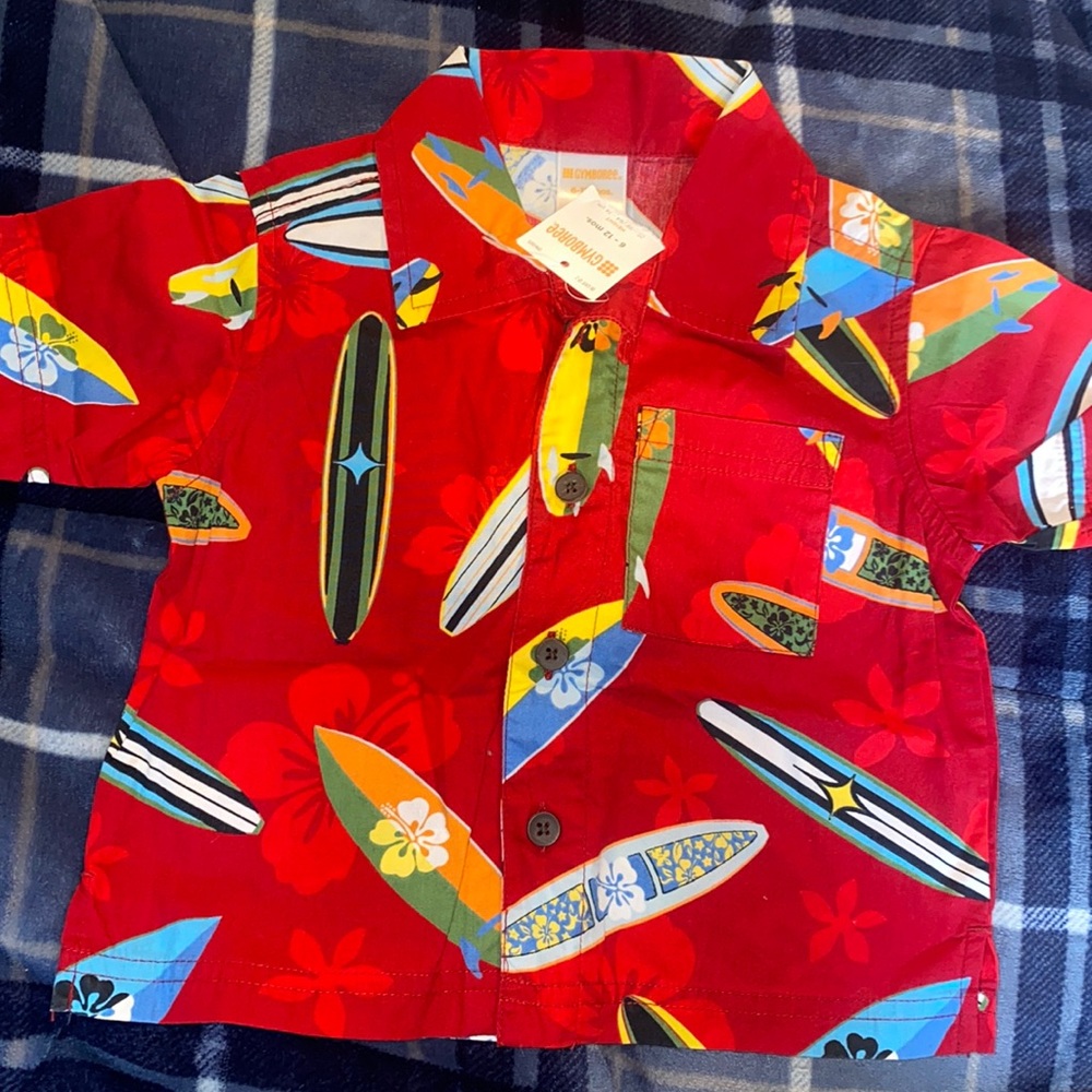 Baby boys Gymboree surfboard shirt sz 6-12 mo NWT